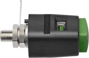 Quick pressure clamp, green, 30 VAC/60 VDC, 16 A, thread, nickel-plated, SDK 504 / GN