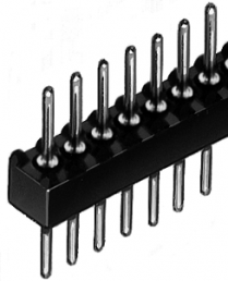 Pin header, 25 pole, pitch 1.27 mm, straight, black, 10007567