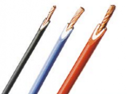 Silicone-Stranded wire, high flexible, halogen free, SiliVolt-2V, 0.75 mm², black, outer Ø 3.5 mm