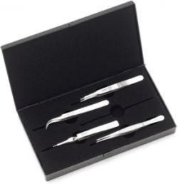ESD SMD tweezers kit (4 tweezers), antimagnetic, stainless steel, 3400TSMDU