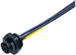 Sensor actuator cable, M12-flange socket, straight to open end, 3 pole + PE, 0.2 m, 12 A, 09 0692 321 04