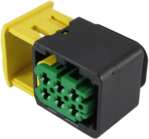Socket, unequipped, 6 pole, straight, 2 rows, green, 3-1418437-1
