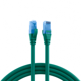 Patch cable, RJ45 plug, straight to RJ45 plug, straight, Cat 6A, U/UTP, LSZH, 0.15 m, green