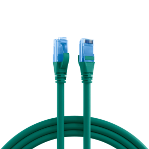 Patch cable, RJ45 plug, straight to RJ45 plug, straight, Cat 6A, U/UTP, LSZH, 1 m, green