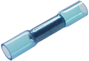 Butt connector with heat shrink insulation, 1.5-2.5 mm², AWG 16 to 14, blue, 37.5 mm