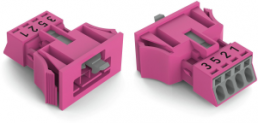 Plug, 4 pole, snap-in, push-in, 0.25-1.5 mm², pink, 890-794/081-000