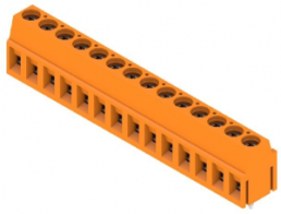 PCB terminal, 14 pole, pitch 5 mm, AWG 24-14, 15 A, screw connection, orange, 1234070000