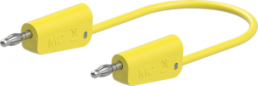 Measuring line with (4 mm lamella plug, straight) to (4 mm lamella plug, straight), 1.5 m, yellow, PVC, 1.0 mm²