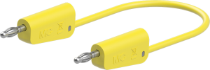 Measuring lead with (4 mm lamella plug, straight) to (4 mm lamella plug, straight), 2 m, yellow, PVC, 1.0 mm²