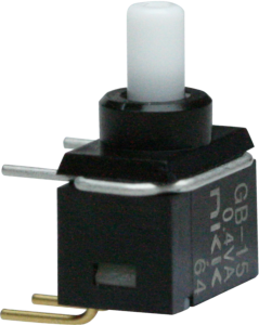 Pushbutton, 1 pole, black, unlit , 0.01 A/28 V, mounting Ø 4 mm, 9450.0550