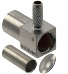 Mini SMB plug 75 Ω, RG-161, RG-179, RG-187, Belden 9221, solder connection, angled, 903-535P-71A
