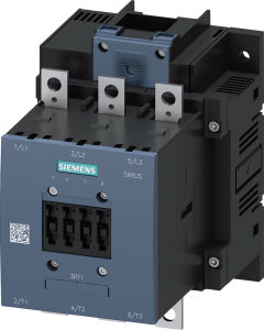 Power contactor, 3 pole, 150 A, 2 Form A (N/O) + 2 Form B (N/C), coil 220-240 V AC/DC, screw connection, 3RT1055-6AP30