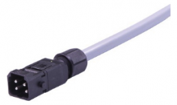 Connection line, 1 m, plug, 3 pole + PE straight to open end, 2.5 mm², 33500400201010