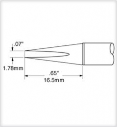 Soldering tip, Chisel shaped, (W) 1.78 mm, 357 °C, SSC-670A