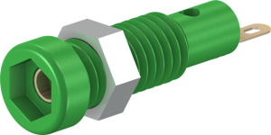 2 mm socket, solder connection, mounting Ø 5.3 mm, green, 23.0050-25