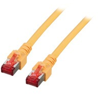 Patch cable, RJ45 plug, straight to RJ45 plug, straight, Cat 6, S/FTP, LSZH, 15 m, yellow