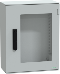 Control cabinet, (H x W x D) 530 x 430 x 200 mm, IP66, polyester, light gray, NSYPLM54TVG