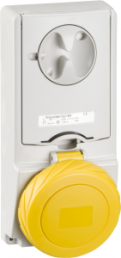 CEE surface-mounted socket, 4 pole, 32 A/100-130 V, yellow, 4 h, IP65, 82190