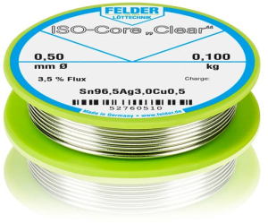 Solder wire, lead-free, SAC (Sn96.5Ag3.0Cu0.5), Ø 0.5 mm, 100 g