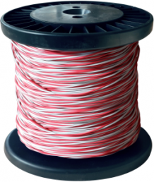 PVC-switching wire, Yv, red/white, outer Ø 1.1 mm