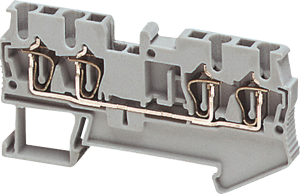 Terminal block, 4 pole, 0.2-2.5 mm², clamping points: 4, gray, spring balancer connection, 24 A