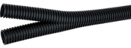 Corrugated hose two-piece, slit, inside Ø 12.5 mm, outside Ø 18.5 mm, BR 15 mm, polypropylene, black