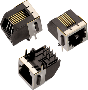 Socket, RJ11/RJ12/RJ14/RJ25, 6 pole, 6P6C, solder connection, through hole, 615006143421