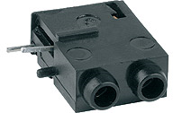 2 mm test socket, PCB connection, mounting Ø 3.8 mm, black, 1812.2235