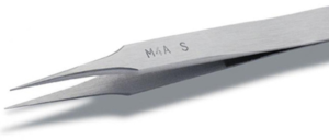 ESD Micro tweezers, antimagnetic, stainless steel, 90 mm, M4AS