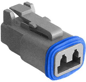 Plug, unequipped, 2 pole, straight, gray, PX0100S02GY