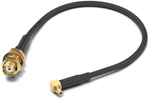 Coaxial cable, SMA jack (straight) to MMCX plug (angled), 50 Ω, RG-316/U, grommet black, 152.4 mm, 65501910515301