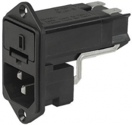 Combination element C14, 3 pole, screw mounting, plug-in connection, black, 4303.0001
