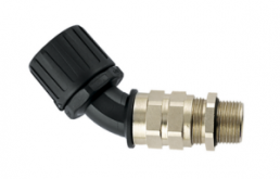 45° hose fitting, M25, 23 mm, Polyamide/Brass, nickel-plated, IP66, black, (L) 114 mm