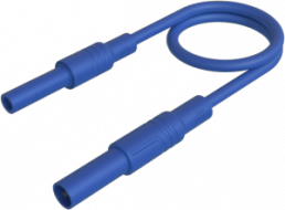 Measuring lead with (4 mm plug, straight) to (4 mm socket, straight), 1 m, blue, PVC, 2.5 mm², CAT III