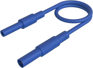 Measuring lead with (4 mm plug, straight) to (4 mm socket, straight), 1 m, blue, PVC, 2.5 mm², CAT III
