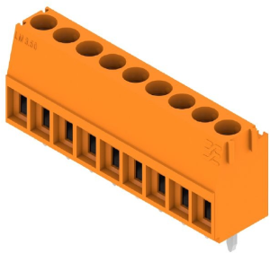 PCB terminal, 9 pole, pitch 3.5 mm, AWG 28-14, 10 A, screw connection, orange, 1845080000