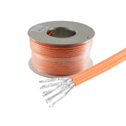 LSZH network cable, Cat 7, 16-wire, AWG 23-1, orange, BS08-83031007