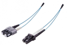 FO duplex patch cable, SC to LC, 2 m, OM3, multimode 50/125 µm