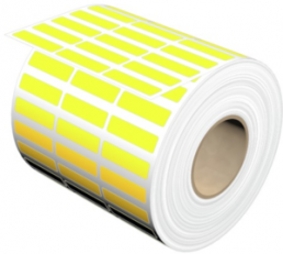 Cotton fabric Label, (L x W) 30 x 8 mm, yellow, Roll with 10000 pcs