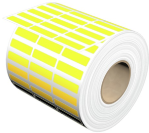 Cotton fabric Label, (L x W) 30 x 8 mm, yellow, Roll with 10000 pcs