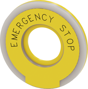 Sign, illuminable, inscribed for emergency stop pushbutton, 3SU1901-0BD31-0DA0