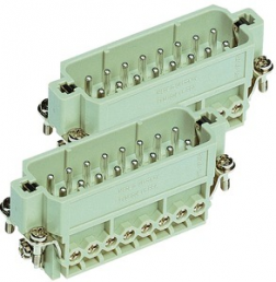 Pin contact insert, 32A, 32 pole, equipped, screw connection, with PE contact, 09200162615
