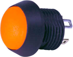 Pushbutton, 1 pole, black, illuminated  (orange), 0.4 A/32 V, mounting Ø 12 mm, IP67, FL12LO5