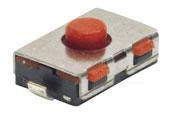 Short-stroke pushbutton, Form A (N/O), 50 mA/32 VDC, unlit , actuator (red, L 0.8 mm), 2.54 N, SMD