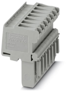 Plug, spring balancer connection, 0.08-4.0 mm², 7 pole, 24 A, 6 kV, gray, 3041778
