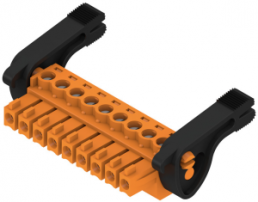 Socket header, 9 pole, pitch 3.81 mm, straight, orange, 2442390000