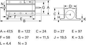 Wirewound resistor, 1.8 Ω, 150 W, ±5 %