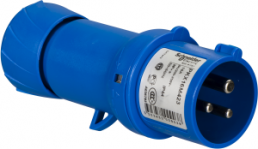 CEE plug, 3 pole, 16 A/200-250 V, blue, 6 h, IP44, PKX16M423