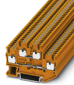 Double level terminal, push-in connection, 0.14-4.0 mm², 4 pole, 22 A, 6 kV, orange, 3210568