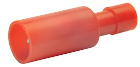 Round plug, Ø 4 mm, L 25 mm, insulated, straight, red, 0.5-1.0 mm², AWG 20-17, 1020V